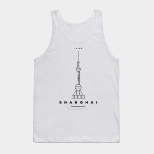 Shanghai Minimal Black Line Design Tank Top